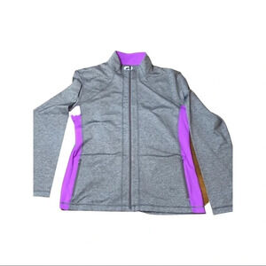 Footjoy Long Sleeve Purple Gray Track Jacket for Golf Size Large